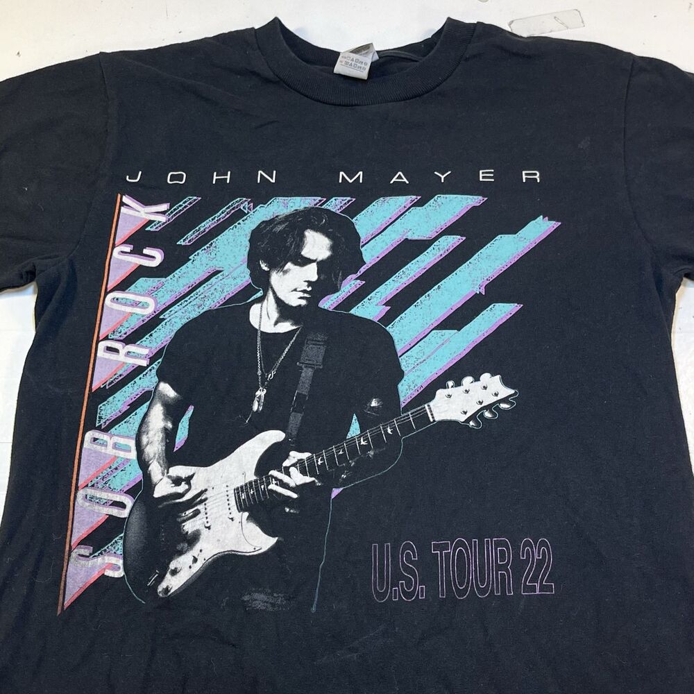 JOHN MAYER SOB ROCK U.S. TOUR 22 MUSIC CONCERT TEE T SHIRT Mens S Black